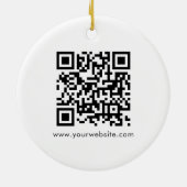 Aangepaste QR-code Zakelijke Logo Minimale Sjabloo Keramisch Ornament (Achterkant)