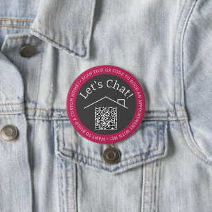 Aangepaste QR-code zakelijke marketing ronde Butto Button 7,6 Cm