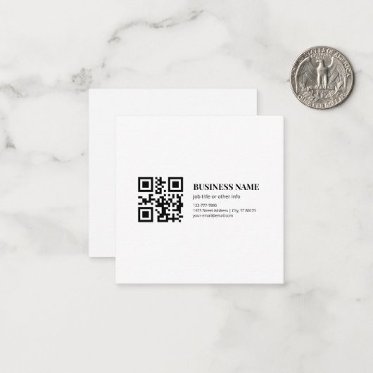 Aangepaste QR-code zakelijke naam sjabloon (Voorkant / Achterkant in situ)