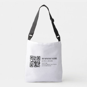 Aangepaste QR-code zakelijke naam sjabloon Crossbody Tas