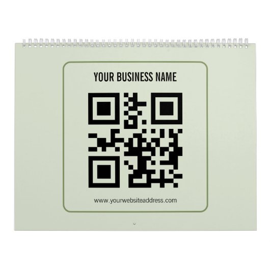 Aangepaste QR-code zakelijke naam sjabloon Kalender (Hoes)
