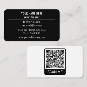 Aangepaste QR-code zwart-wit visitekaartjes
