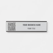 Aangepaste QR-codenaam Business Door Sign Sjabloon Deurbordje (Voorkant)