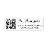 Aangepaste QR-codenaam Tekst Retouradres Etiket (Voorkant)