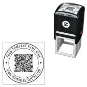 Aangepaste QR-codenaam Website Business Round Stam Zelfinktende Stempel (In situ)