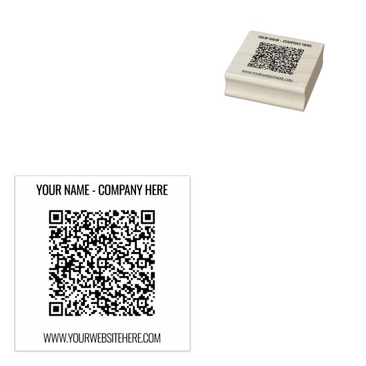 Aangepaste QR-codenaam Website Rubber Stamp Rubberstempel (Gestempeld)