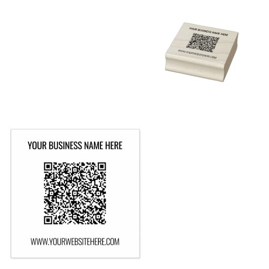 Aangepaste QR-codenaam Website Rubber Stamp Sjablo Rubberstempel (Gestempeld)