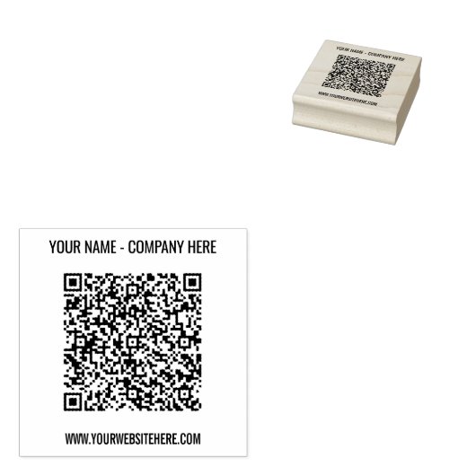 Aangepaste QR-codenaam Website Stamp Sjabloon Rubberstempel (Gestempeld)