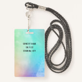 Aangepaste QR-codepastel regenboogstraal VIP Alle  Badge (Achterkant met draagriem)