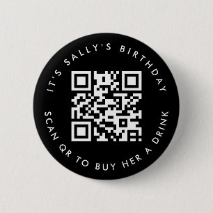 Aangepaste Qr-codes Cash App Verjaardag Pin, Feest Ronde Button 5,7 Cm