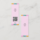 aangepaste qr-codesector eenvoudige roze bladwijze mini visitekaartje (Voorkant / Achterkant)