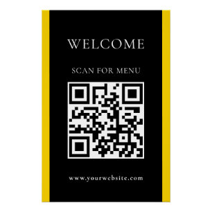 Aangepaste QR-codetekst Moderne zakelijke voetafdr Perfect Poster