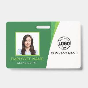 Aangepaste QR Green Corporate Employee Photo Name Badge