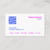 Aangepaste QR huishoudster Contactkaartje (Achterkant)