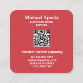 Aangepaste QR Lift Aannemer Vierkante Visitekaartje (Achterkant)