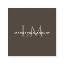 Aangepaste QR-monogram Visitekaart Taupe Bruin