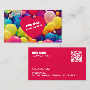 Aangepaste QR Party Planner Ballon Visitekaartje