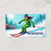 Aangepaste QR Ski Instructor Visitekaartje (Voorkant)