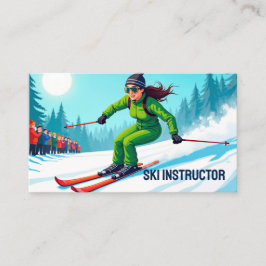 Aangepaste QR Ski Instructor Visitekaartje