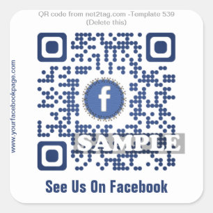 Aangepaste QR-sticker (QR-code sjabloon 539) Vierkante Sticker