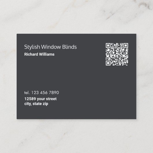 Aangepaste QR-vensterblinds Visitekaartje (Achterkant)
