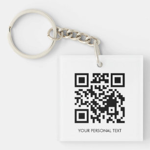 Aangepaste QR-websitekoppeling Minimalistisch acry Sleutelhanger