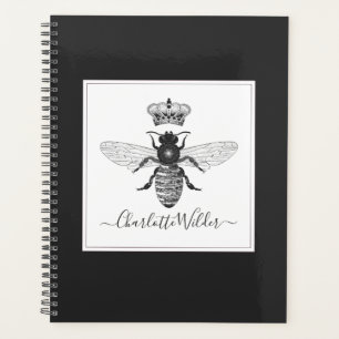 Aangepaste Queen Bee en Crown Script Handtekening Planner