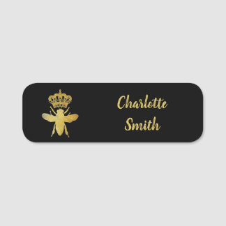 Aangepaste QUEEN BEE Gold Black Badge Pin Magnetic