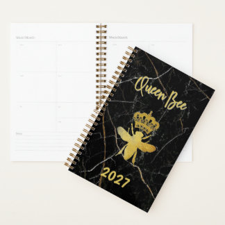 Aangepaste QUEEN BEE Gouden Marmer Ongedateerde Ma Planner