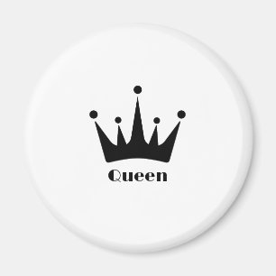 Aangepaste Queen Tekst Zwart Kleur Crown Afbeeldin Magneet