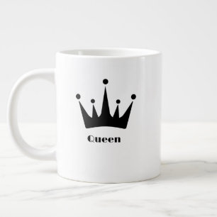 Aangepaste Queen Text Zwarte Kroon Afbeelding Spec Extra Grote Beker