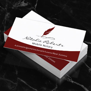 Aangepaste quill-Logo van de Notarische Onderteken Visitekaartje