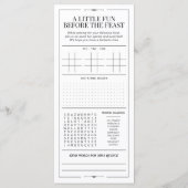Aangepaste Quinceañera Menu, Zwart Wit Interactief Menu (Achterkant)