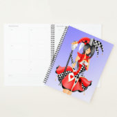 Aangepaste Quirky Jester en Poppenkoning Rood Blau Planner (Display)