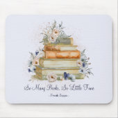 Aangepaste Quote Boeken  Beige Blue Rozen Muismat (Voorkant)