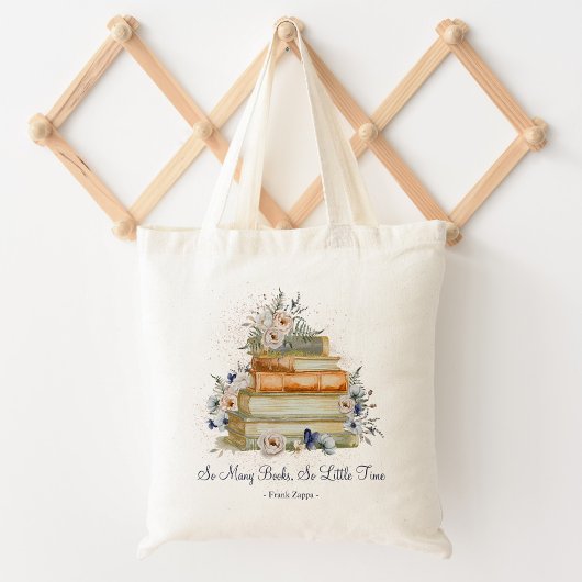 Aangepaste Quote Boeken  Beige Blue Rozen Tote Bag