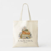 Aangepaste Quote Boeken  Beige Blue Rozen Tote Bag (Achterkant)