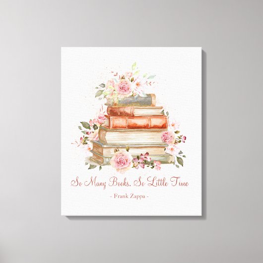 Aangepaste Quote Boeken en Roze Rozen Canvas Afdruk (Voorkant)