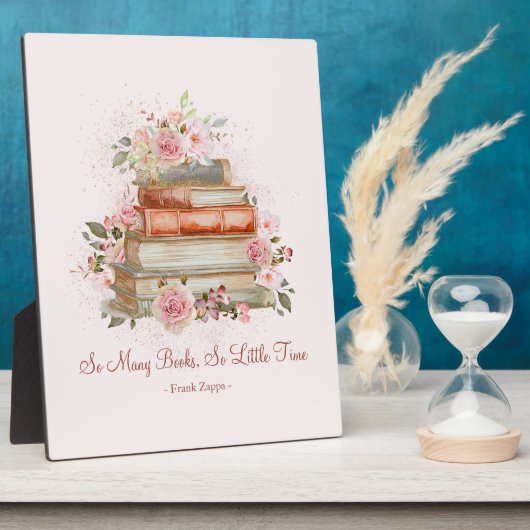 Aangepaste Quote Boeken en Roze Rozen Fotoplaat (Zijkant)