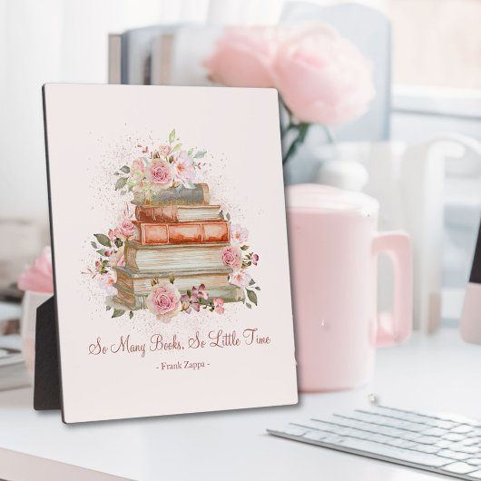 Aangepaste Quote Boeken en Roze Rozen Fotoplaat