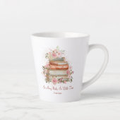 Aangepaste Quote Boeken en  Roze Rozen Latte Mok (Rechts)