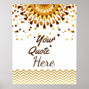 Aangepaste Quote Gold Lotus Flower Poster