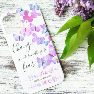 Aangepaste quote met mooie vlinders voor positieve iPhone 12 pro max hoesje