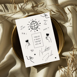 Aangepaste Quote Whimsy Scribbles Hand getrokken b Save The Date