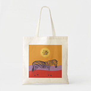 Aangepaste quote zebra safari moderne ziel boodsch tote bag