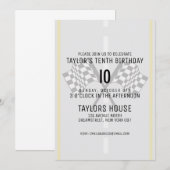 Aangepaste 'Race Track Checkered Flags Birthday Pa Kaart (Voorkant / Achterkant)