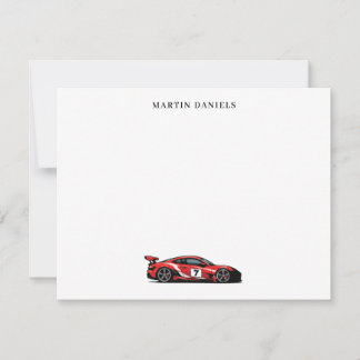 Aangepaste raceauto-notitiekaart notitiekaartje