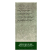 Aangepaste rackkaart, Groen ontwerp (ruimte, gezon Reclamekaart (Achterkant)