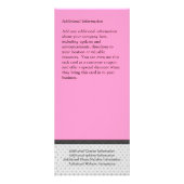 Aangepaste rackkaart, zwart en roze ontwerp, afdru reclamekaart (Achterkant)