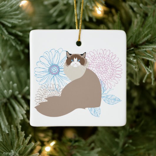 Aangepaste Ragdoll Pet's Eerste Kerst Ornament (Boom)